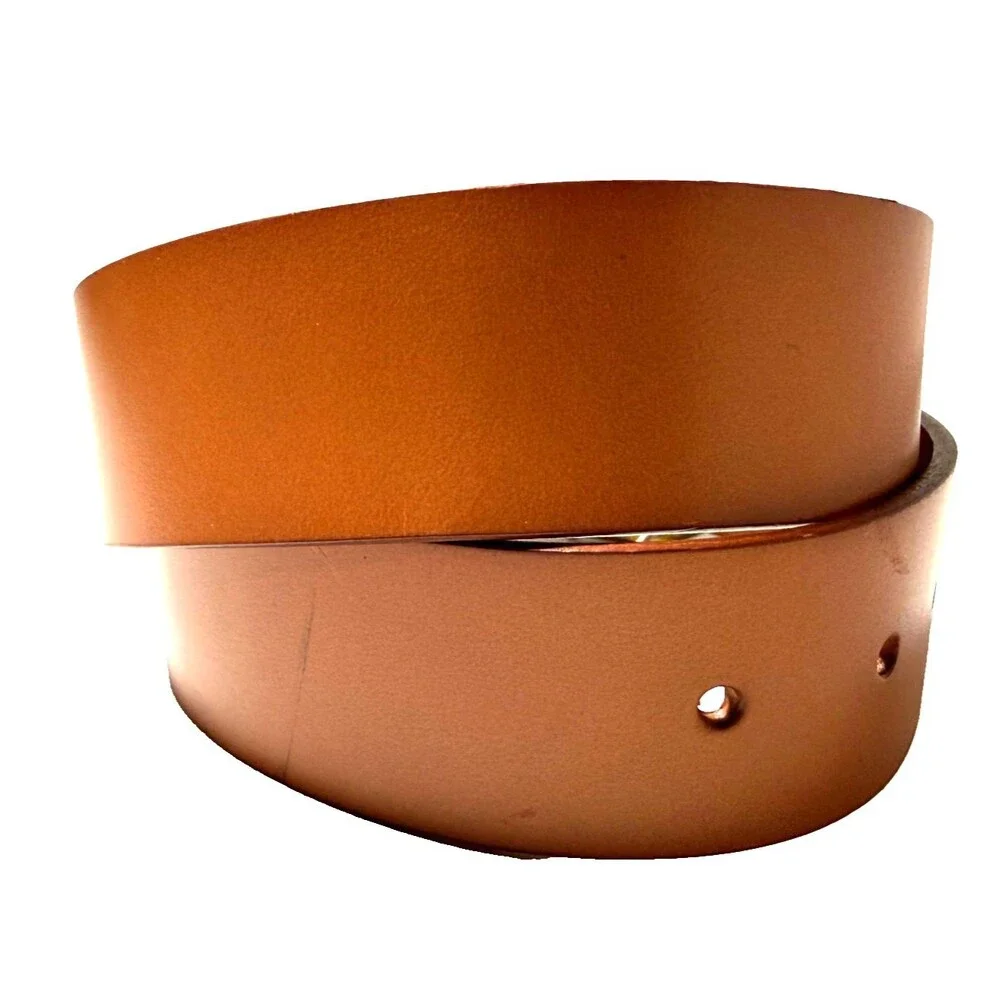 Vtg American Eagle Outfitters AEO Tan Beige Leather Belt Size 26 X-Small Brass